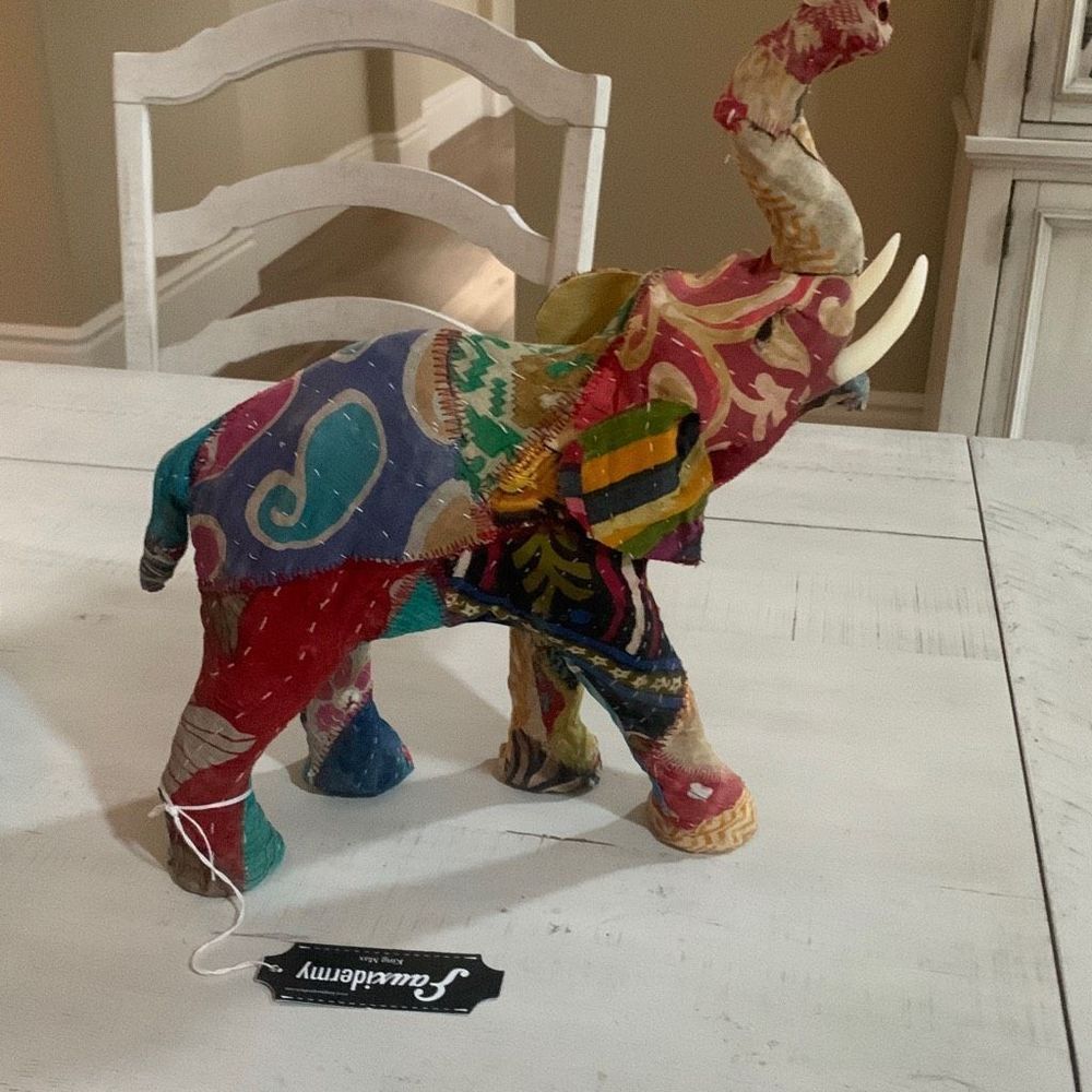Patchwork Multicolor Elephant Sculpture by